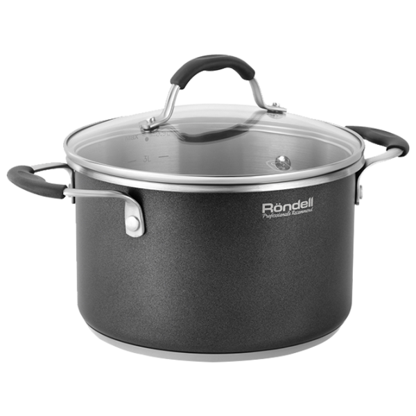 Кастрюля Rondell RDS-010 3.9 л Нержавеющая сталь/ Черный photo 1