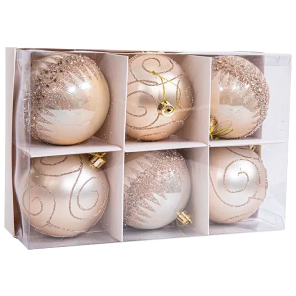 Jucării pentru brad Global Christmas SYQB-012025 8 cm/ Gold photo 1