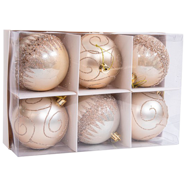 Jucării pentru brad Global Christmas SYQB-012025 8 cm/ Gold photo 1
