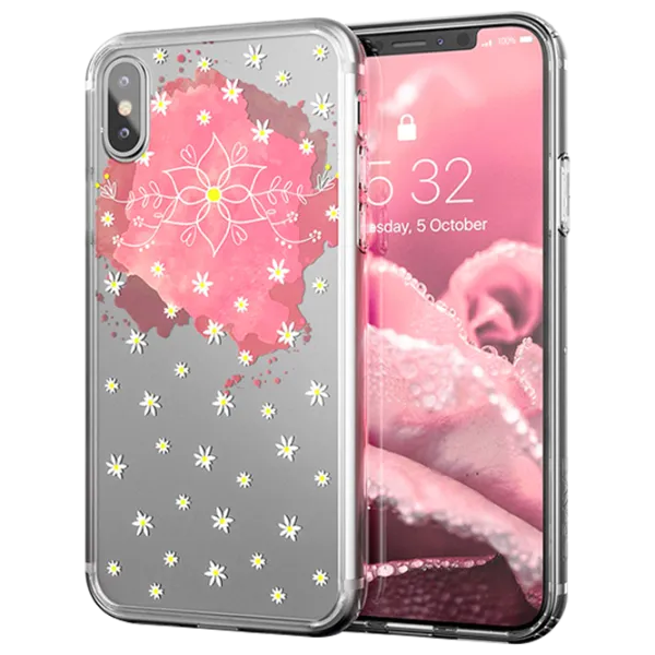 Чехол для смартфона Apple iPhone X/ XS CRAVE/ Back/ TPU/ Flowers Прозрачный photo 1