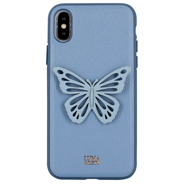 Husă pentru smartphone Apple iPhone X/ XS Luna Aristo/ Back/ Piele/ Blue photo 1 Husă pentru smartphone Apple iPhone X/ XS Luna Aristo/ Back/ Piele/ Blue photo 1