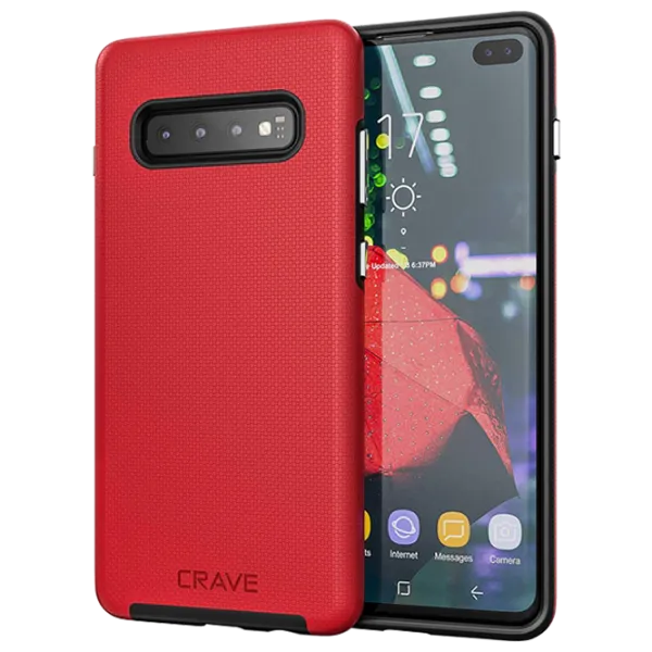 Чехол для смартфона Samsung Galaxy S10+ CRAVE/ Back/ Поликарбонат/ Черный Красный photo 1