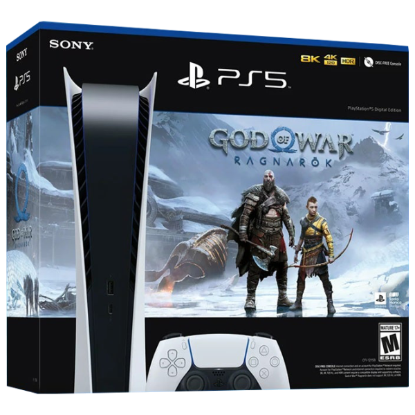 Sony PlayStation 5 Digital Edition
+ God Of War Ragnarok voucher 825 ГБ / Белый photo 1