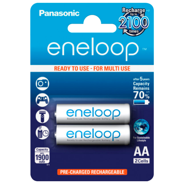 Acumulator Panasonic Eneloop BK-3MCCE/ 2BE Lithium AA 1.2 V/ 2 buc. photo 1