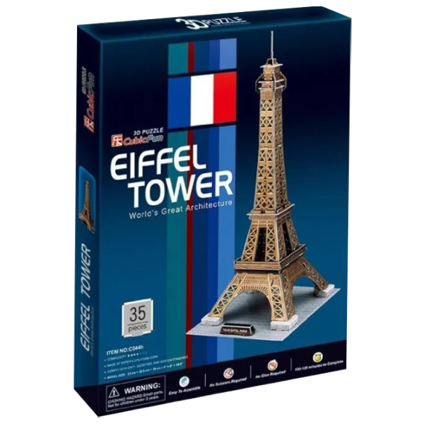 Пазл 3D CubicFun Eiffel Tower 6+/ Количество деталей: 35 photo 1