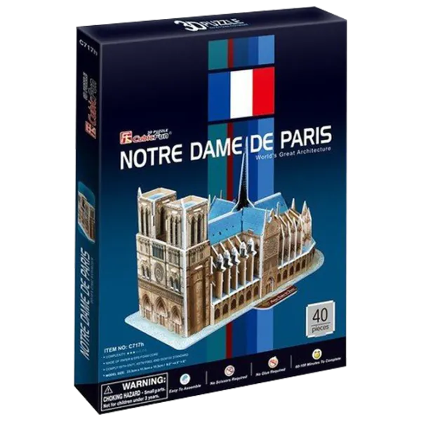 Пазл 3D CubicFun Notre Dame de Paris 3+/ Количество деталей: 40 photo 1