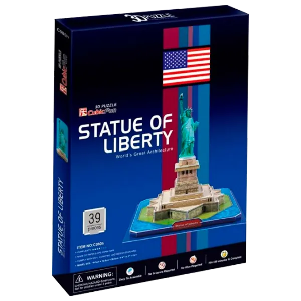 Пазл 3D CubicFun Статуя Свободы (США) 8+/ Количество деталей: 39 photo 1