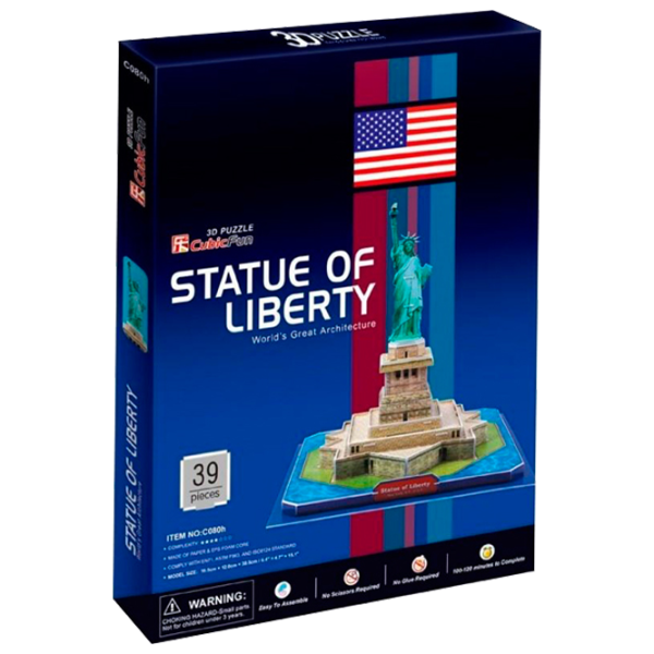 Пазл 3D CubicFun Статуя Свободы (США) 8+/ Количество деталей: 39 photo 1