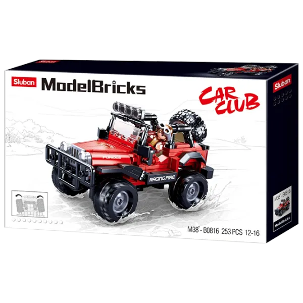 Constructor pentru copii Sluban Jeep Mașină/ Red photo 1