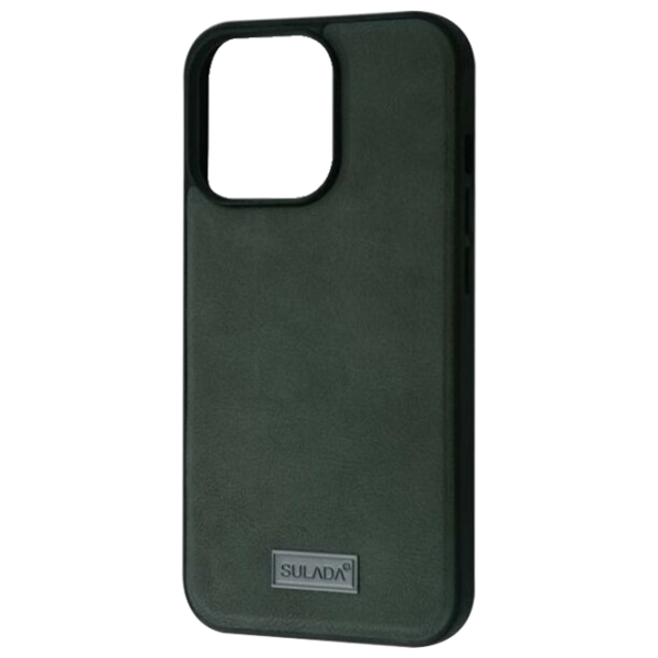 Чехол для смартфона Apple iPhone 13 Pro Max SULADA/ Back/ Кожа/ Черный Зелёный photo 1