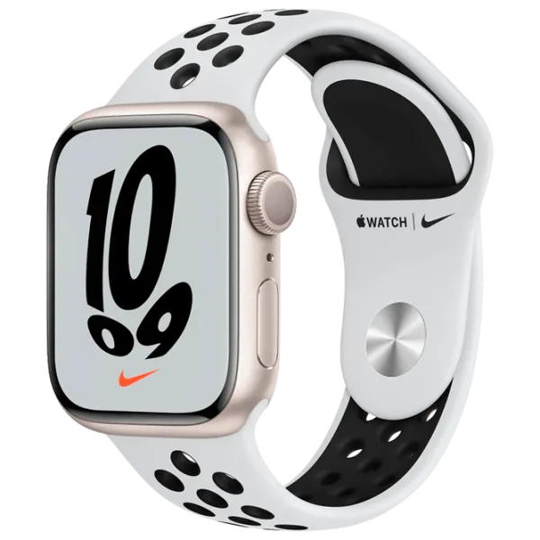 Умные часы Apple Watch Series 7 Nike 1.69"/ MKN33/ Starlight Серебристый photo 1 Умные часы Apple Watch Series 7 Nike 1.69"/ MKN33/ Starlight Серебристый photo 1