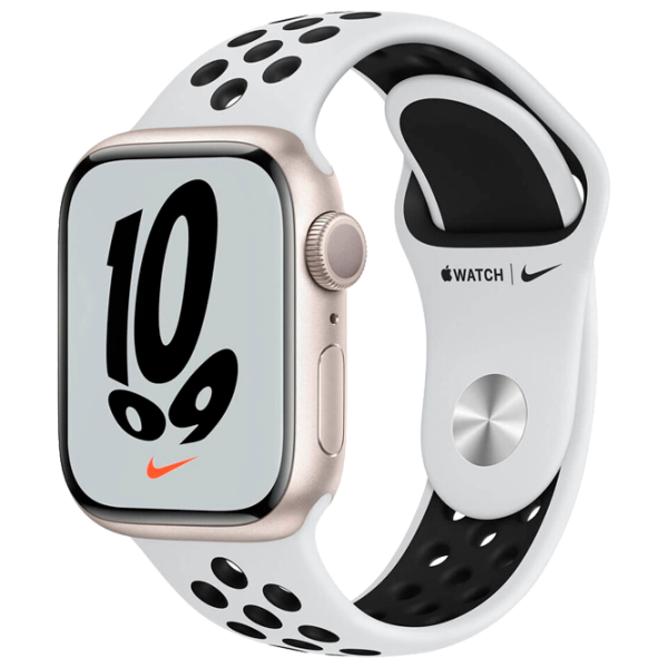 Умные часы Apple Watch Series 7 Nike 1.69"/ MKN33/ Starlight Серебристый photo 1 Умные часы Apple Watch Series 7 Nike 1.69"/ MKN33/ Starlight Серебристый photo 1