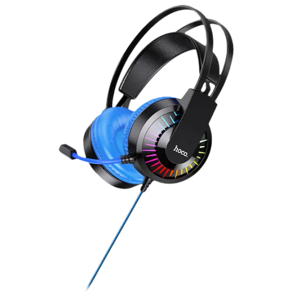 Căști Hoco W105 Joyful Blue Cu fir/ Gaming photo 1