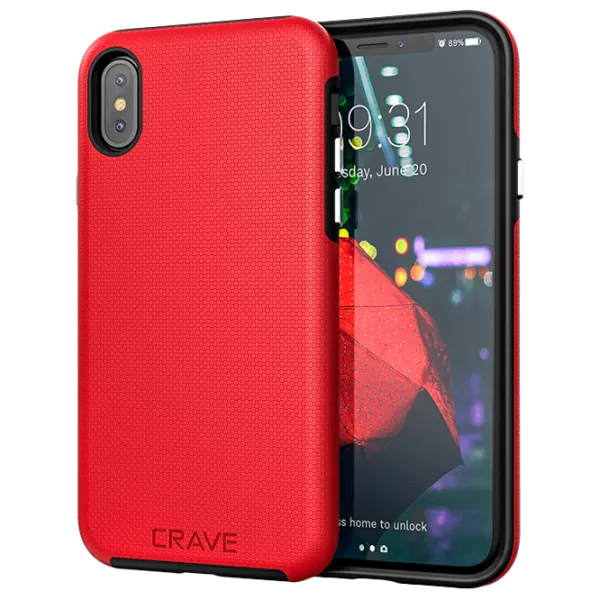 Чехол для смартфона Apple iPhone X/ XS CRAVE/ Back/ TPU/ Черный Красный photo 1