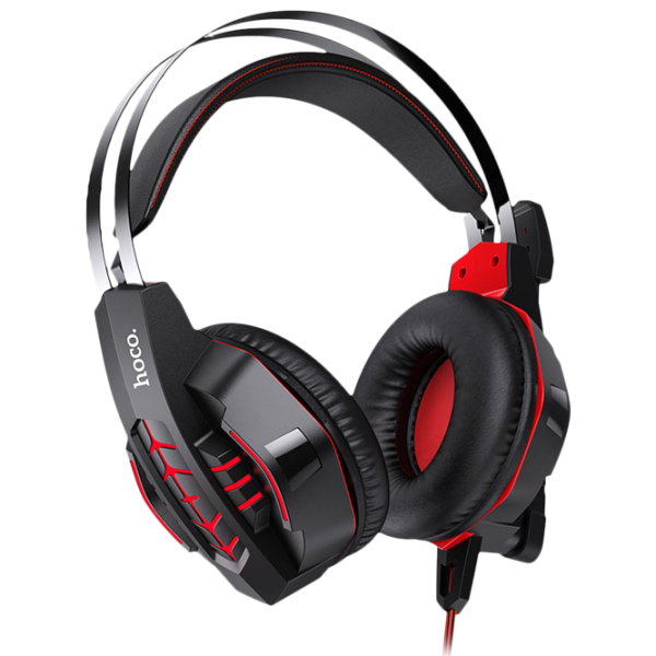 Căști Hoco W102 Cool Tour Black Red Cu fir/ Gaming photo 1