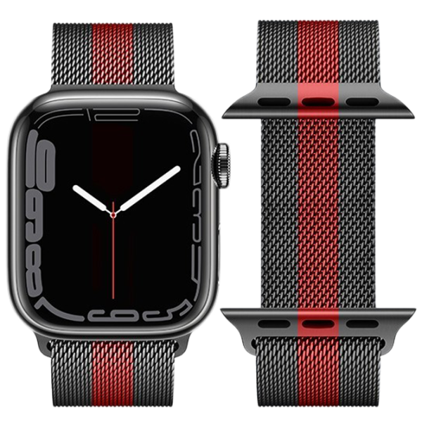 Ремешок Apple Watch WA03 Simple beauty series Металл/
38, 40, 41 мм / Черный Red photo 1