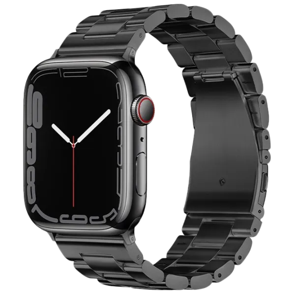 Ремешок Apple Watch WA10 Grand series three-bead Металл/
38, 40, 41 мм / Черный  photo 1