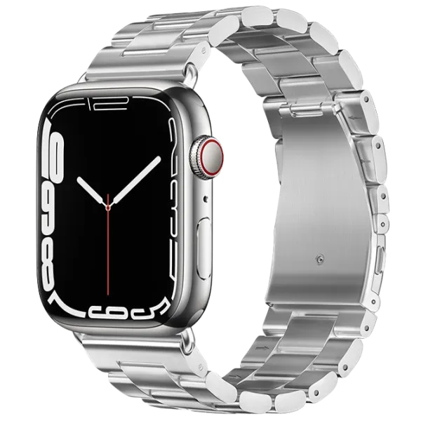 Ремешок Apple Watch WA10 Grand series three-bead Металл/
38, 40, 41 мм / Серебряный  photo 1