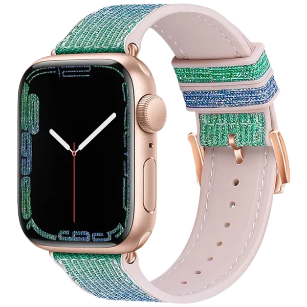Ремешок Apple Watch WA11 Diamond series double-section Силикон/
38, 40, 41 мм / Розовый Blue green photo 1