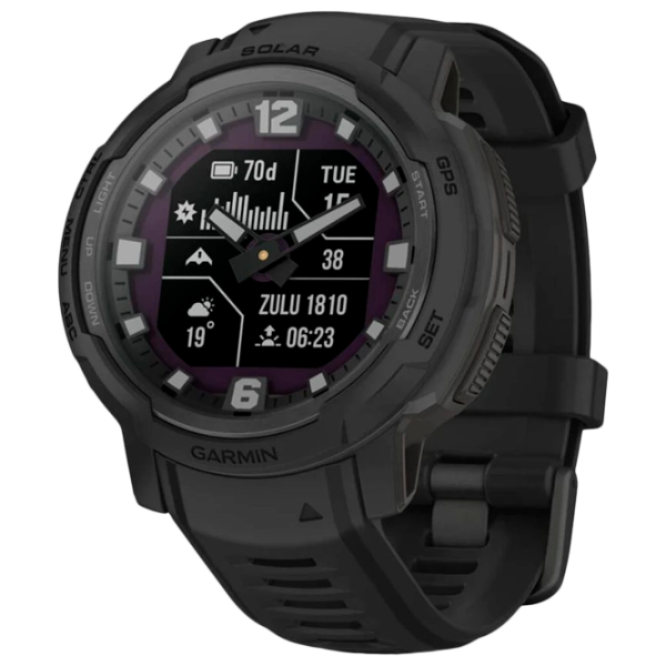 Ceas inteligent Garmin Instinct Crossover Solar 0.9"/ 010-02730-00/ Black Black photo 1