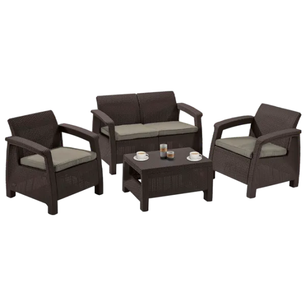 Set mobilă terasă Keter Corfu Plastic/ Plastic/ Plastic/ Brown photo 1