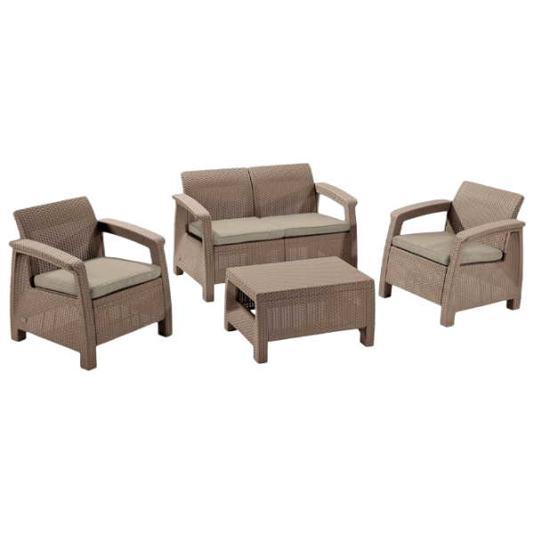 Set mobilă terasă Keter Corfu Plastic/ Plastic/ Plastic/ Cappucino photo 1