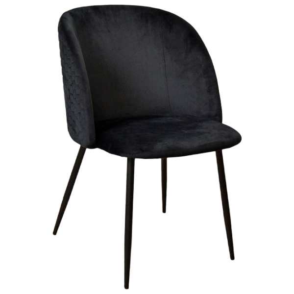 Scaun de bucătărie DecoPrim Spectre Catifea/ Black Black photo 1 Scaun de bucătărie DecoPrim Spectre Catifea/ Black Black photo 1