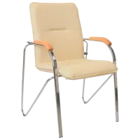 Офисный стул DecoPrim Samba Chrome V-18 Искусственная кожа/ Бежевый
