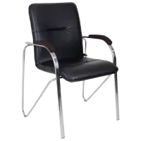 Офисный стул DecoPrim Samba Chrome V-4 Искусственная кожа/ Черный