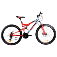 Велосипед Azimut Scorpion 26" 19" Сталь/ Красный Серый