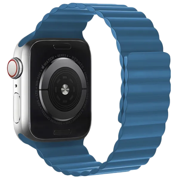 Ремешок Apple Watch WA07 Flexible series magnetic strap Силикон/
42, 44, 45, 49 мм / Синий Midnight photo 1 Ремешок Apple Watch WA07 Flexible series magnetic strap Силикон/
42, 44, 45, 49 мм / Синий Midnight photo 1