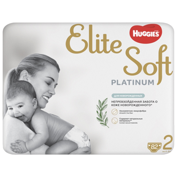 Подгузники для детей Huggies Elite Soft Platinum Mega 2 2 4 - 8 кг/ 82 шт. photo 1