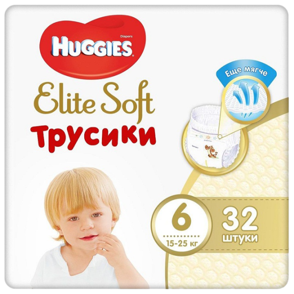 Scutece pentru copii Huggies Elite Soft Pants Mega 6 6 15 - 25 kg/ 32 buc. photo 1