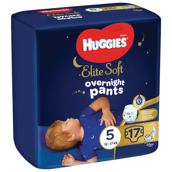 Scutece pentru copii Huggies Elite Soft Overnights Pants Small 5 5 12 - 17 kg/ 17 buc. photo 1