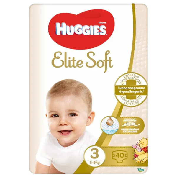 Подгузники для детей Huggies Elite Soft Jumbo 3 3 5 - 9 кг/ 40 шт. photo 1