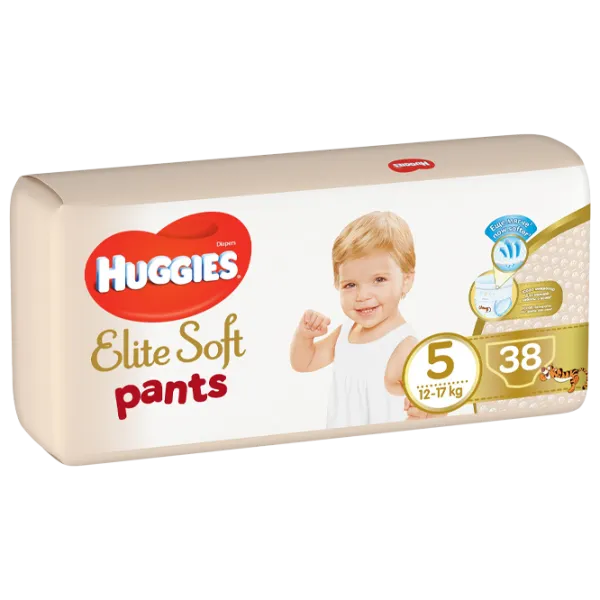 Scutece pentru copii Huggies Elite Soft Pants Mega 5 5 12 - 17 kg/ 38 buc. photo 1