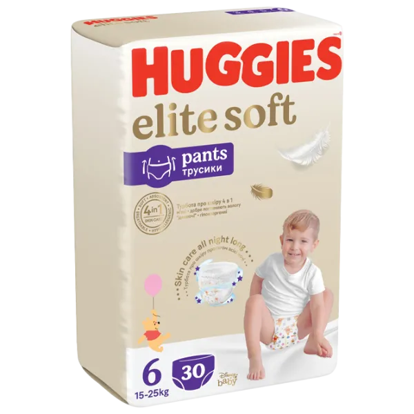 Scutece pentru copii Huggies Elite Soft Pants Mega 6 6 15 - 25 kg/ 30 buc. photo 1