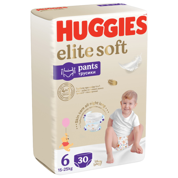 Scutece pentru copii Huggies Elite Soft Pants Mega 6 6 15 - 25 kg/ 30 buc. photo 1