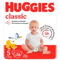 Scutece pentru copii Huggies Classic Jumbo 5 5 11 - 25 kg / 38 buc.