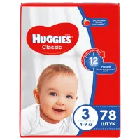 Подгузники для детей Huggies Classic Mega 3 3 4 - 9 кг/ 78 шт.