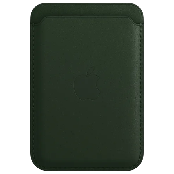 Husă Portmoneu Apple iPhone 12 - 14 All Apple/ MagSafe Back/ Piele/ Sequoia Green photo 1