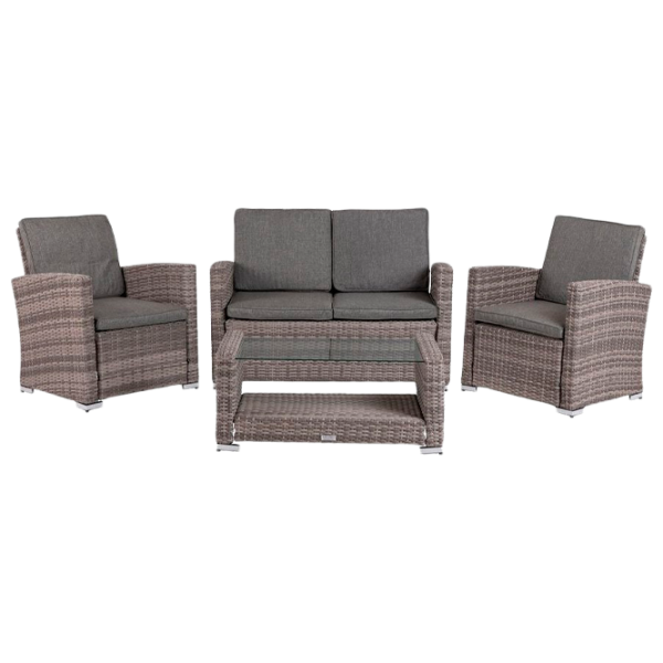 Set mobilă terasă Green Bay Nantes Ratan artificial/ Sticlă/ Rattan artificial/ Gray photo 1