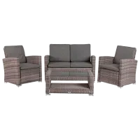 Набор мебели для террасы Green Bay Nantes Искусственный ротанг/ Стекло/ Искусственный ротанг/ Серый