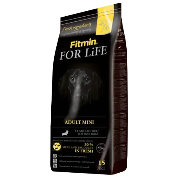 Корм для собак сухой Fitmin For Life Adult Mini 15 кг/ Курица, свинина, говядина photo 1 Корм для собак сухой Fitmin For Life Adult Mini 15 кг/ Курица, свинина, говядина photo 1