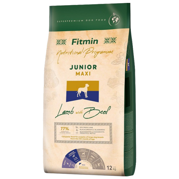 Корм для собак сухой Fitmin Maxi Щенок 12 кг/ Ягненок, говядина photo 1 Корм для собак сухой Fitmin Maxi Щенок 12 кг/ Ягненок, говядина photo 1