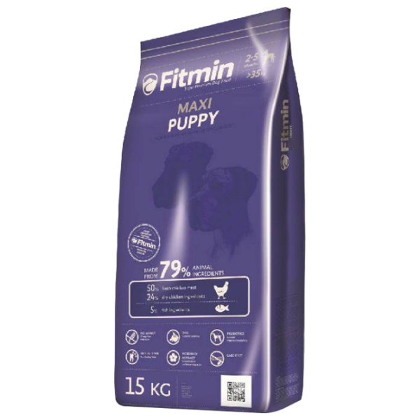 Hrană pentru câini uscată Fitmin Maxi Cățel 15 kg/ Găină photo 1 Hrană pentru câini uscată Fitmin Maxi Cățel 15 kg/ Găină photo 1