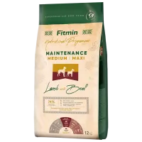 Корм для собак сухой Fitmin Medium-Maxi обслуживание 12 кг/ Ягненок, говядина