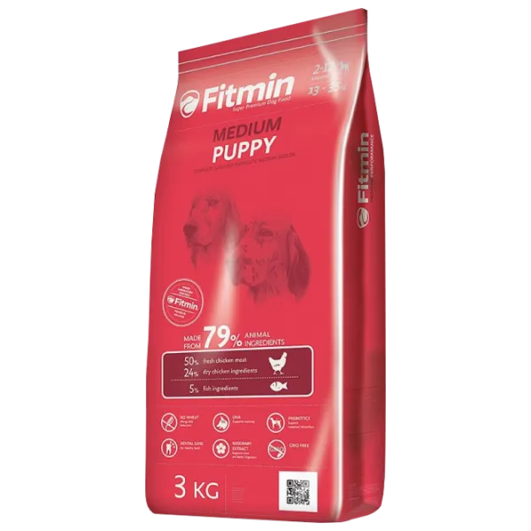 Hrană pentru câini uscată Fitmin Medium cățel 3 kg/ Găină photo 1 Hrană pentru câini uscată Fitmin Medium cățel 3 kg/ Găină photo 1