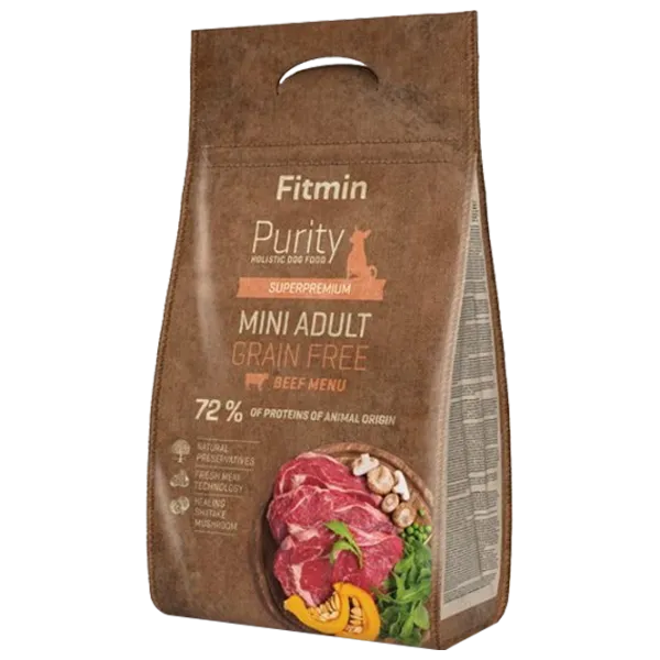 Корм для собак сухой Fitmin Purity GF Adult Mini 4 кг/ Говядина photo 1
