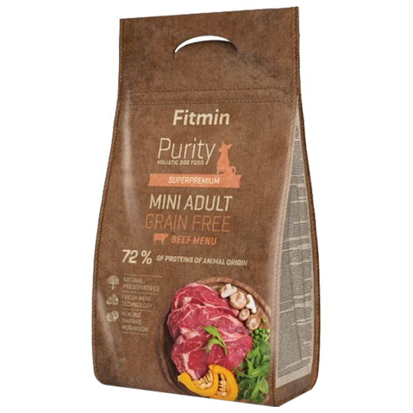 Корм для собак сухой Fitmin Purity GF Adult Mini 4 кг/ Говядина photo 1
